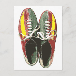 Bowling-schoenen Retro Bowling Briefkaart