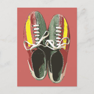Bowling-schoenen Retro Bowling Briefkaart