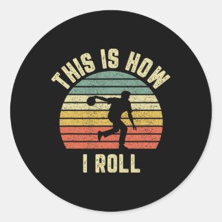 Bowling Shirt Dit is hoe ik rol Retro Design T-shi Ronde Sticker