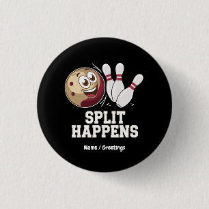Bowling Shirt voor mannen en vrouwen Funny Split H Ronde Button 3,2 Cm