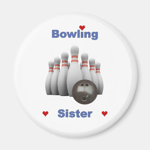 Bowling Sister Hearts Magneet