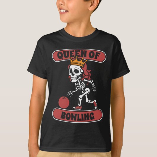 Bowling Skeleton Team League - Alley Bowler Queen T-shirt (Voorkant)