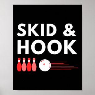 Bowling skid en haak ontwerp voor bowlers gooien poster