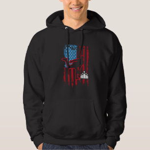 Bowling sporten vintage distress vlag patriottisch hoodie