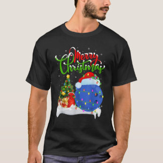 Bowling Sports Lover Xmas Decoration Santa Bowling T-shirt