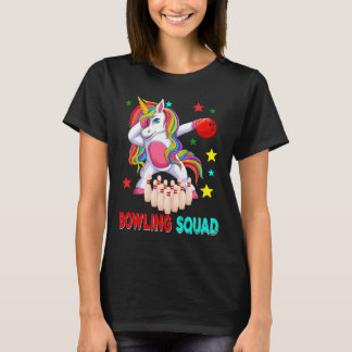 Bowling Squad Dabbing Unicorn Speler Team Kostuum T-shirt