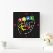 Bowling Square Clock Vierkante Klok (Huis)