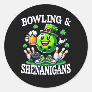 Bowling St. Patrick's Day-gekte Ronde Sticker