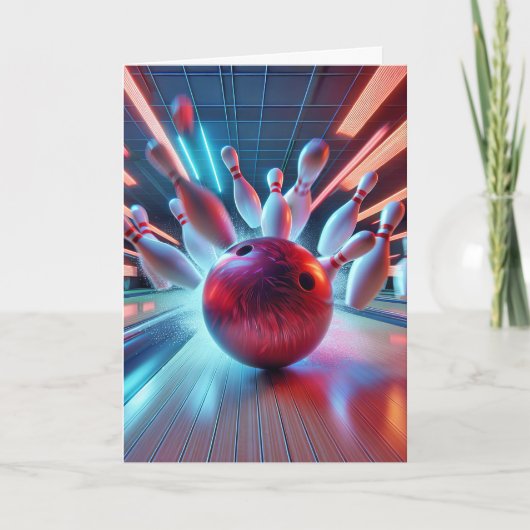 Bowling staking voor verjaardag kaart (Voorkant)