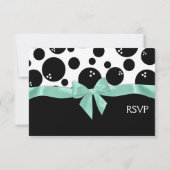 Bowling Stippen en Mint Green Bow Response Kaart (Achterkant)