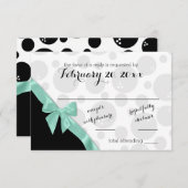 Bowling Stippen en Mint Green Bow Response Kaart (Voorkant / Achterkant)