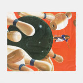 Bowling Strike Fleece Deken (Voorkant (Horizontaal))