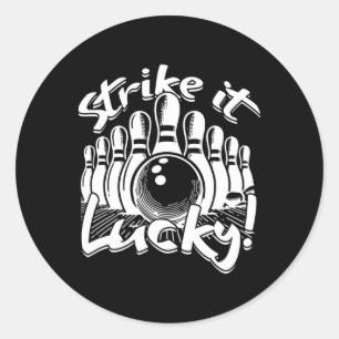 Bowling Strike It Lucky Ronde Sticker