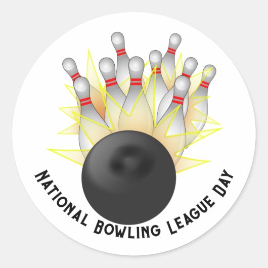 Bowling Strike Ronde Sticker (Voorkant)