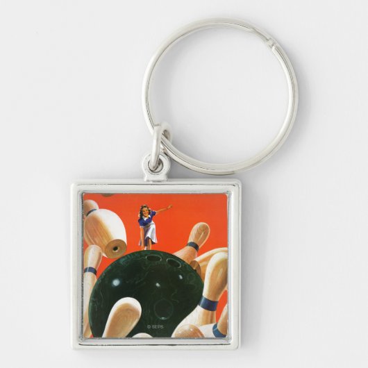 Bowling Strike Sleutelhanger (Voorkant)