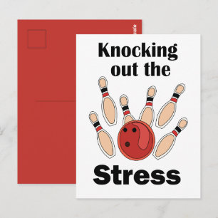 Bowling Strike Stress Uitbanning Bowling Feest Briefkaart