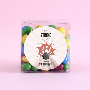 Bowling Strike Up Sommige Fun Birthday Roos Gold M Ronde Sticker