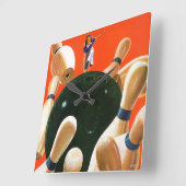 Bowling Strike Vierkante Klok (Hoek)