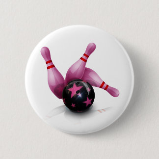 Bowling Team - bal en spelden. Ronde Button 5,7 Cm