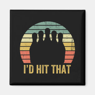  Bowling Team Fun Retro Bowler Sport Bowl Magneet