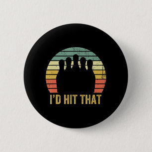 Bowling Team Fun Retro Bowler Sport Bowl Ronde Button 5,7 Cm