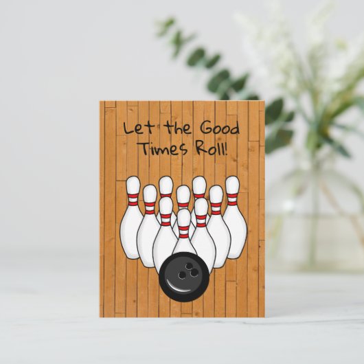 Bowling Thème Anniversaire Fête Invitation (Debout devant)