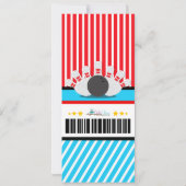 Bowling Ticket Pass Birthday Party Invitation Kaart (Achterkant)