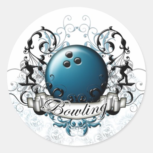 Bowling Tribal Ronde Sticker (Voorkant)