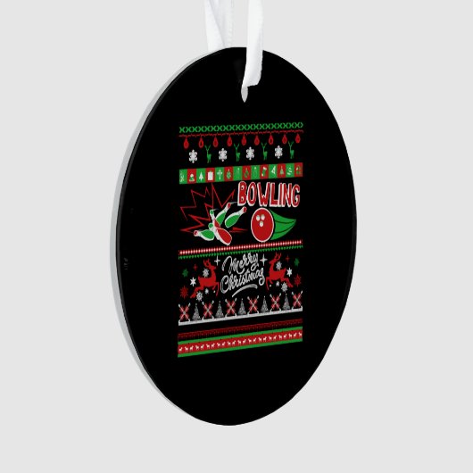 Bowling Ugly Kerstmis Ornament (voorkant)