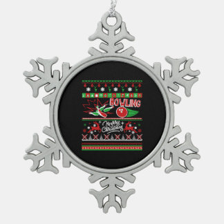 Bowling Ugly Kerstmis Tin Sneeuwvlok Ornament