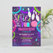 Bowling Uitnodiging Bowling Verjaardagstaking (Staand voorkant)