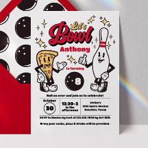 Bowling uitnodiging - Rood