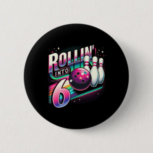 Bowling Verjaardag Rolin In 6 Feestje 6de Verjaard Ronde Button 5,7 Cm