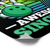 Bowling verjaardagsfeest rolt in 9 jaar Boy 9t Poster (Hoek)