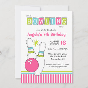 Bowling verjaardagsfeest uitnodiging