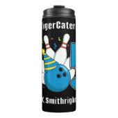 Bowling verjaardagsfeestje Graphic Thermosbeker (Voorkant)