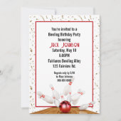 Bowling verjaardagsfeestje kaart (Voorkant)
