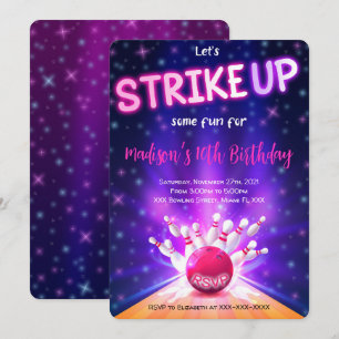 Bowling Verjaardagsuitnodiging Kaart