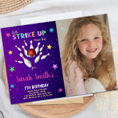 Bowling violet clair Invitations Anniversaire avec