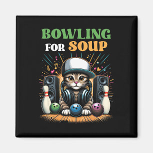 Bowling voor soep muziek kat stijl DJ Cat Wearing Magneet