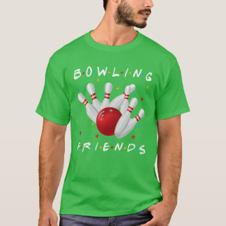 Bowling Vrienden Spelen Bowling Samen Uniform GIF T-shirt