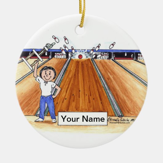 Bowling - Vrouw Keramisch Ornament (Voorkant)