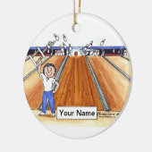 Bowling - Vrouw Keramisch Ornament (Links)