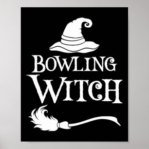 Bowling Witch Halloween Kostuum Shirt Poster