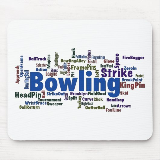 Bowling Word Cloud Muismat (Voorkant)