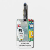 Bowlingbaan Kunstwerk Bagagelabel (Achterkant verticaal)