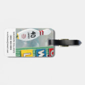 Bowlingbaan Kunstwerk Bagagelabel (Achterkant horizontaal)