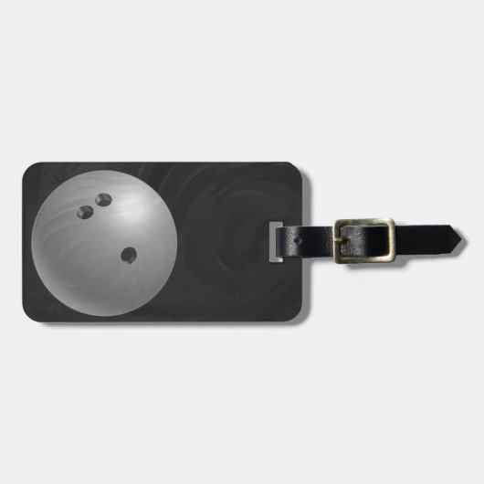 Bowlingbal Grijs Bagagelabel (Voorkant horizontaal)