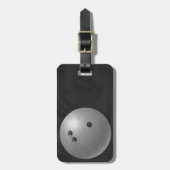 Bowlingbal Grijs Bagagelabel (Voorkant verticaal)