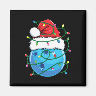 Bowlingbal met Santa Hat Mannen Boys Christmas XMA Magneet